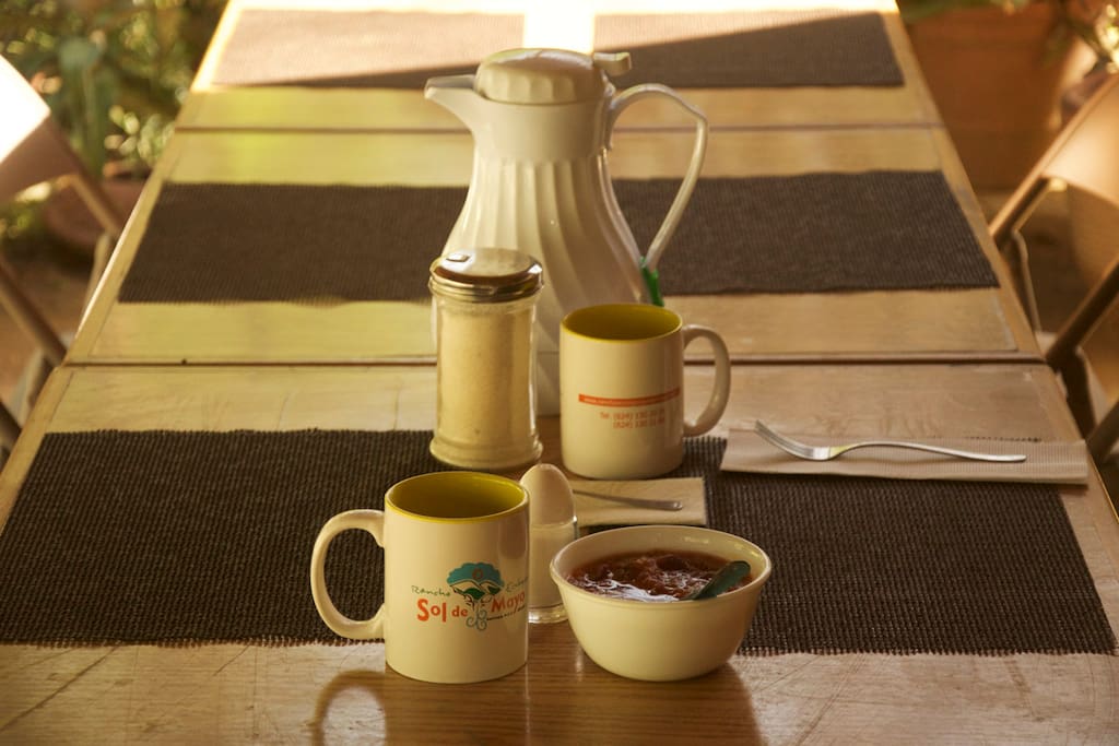 A rustic typical breakfast upon request with Celeste. Any breakfast option below 5USD.