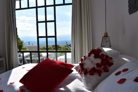 accommodation with a private Jacuzzi and a beautiful view