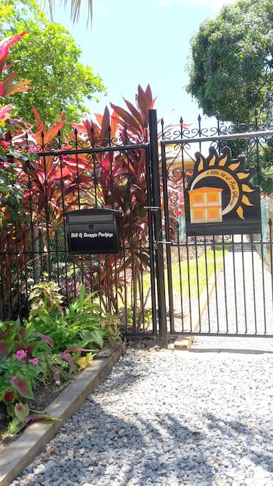 Secure property, surrounded by fence, gated locked entry