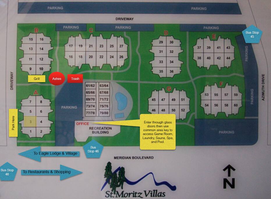 Park on west driveway, not in the parking lot by the office. We only have 2 parking passes. Please do not bring extra cars especially on busy holidays.