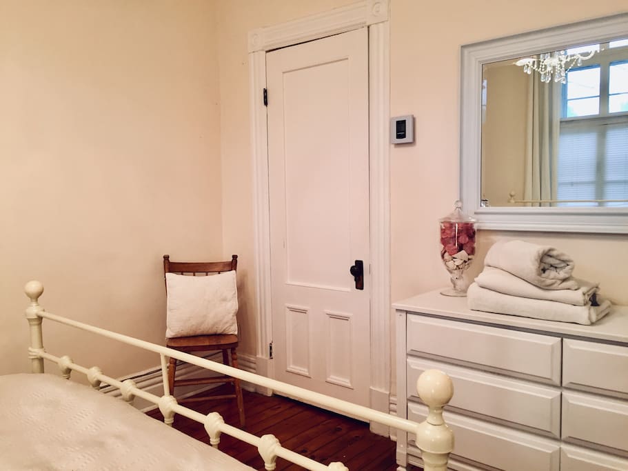 Spacious with lots of room to organize clothes and suitcases.