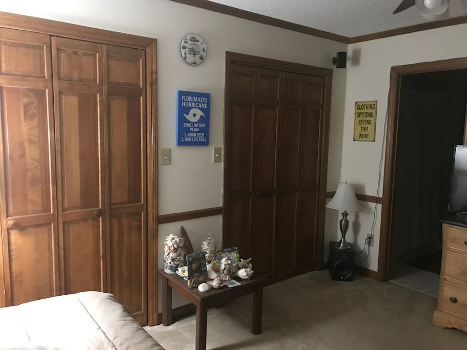 Closet space available.