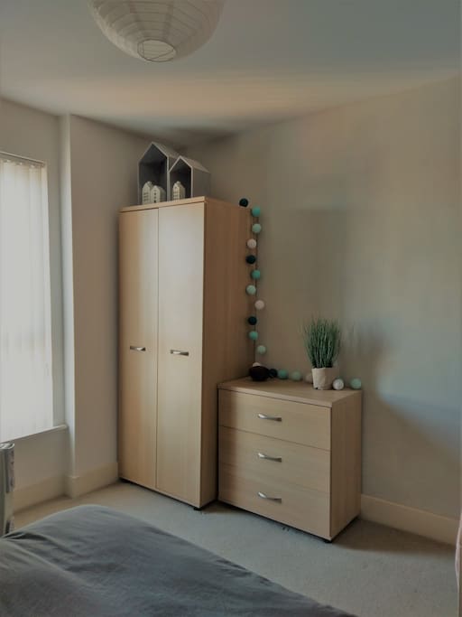 Drawers and closet space for you to use