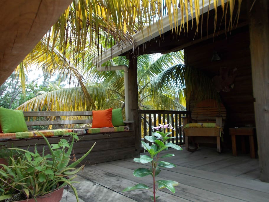 Overlook the ocean and Utila's bay right from your deck.