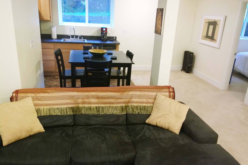 Living room and kitchen