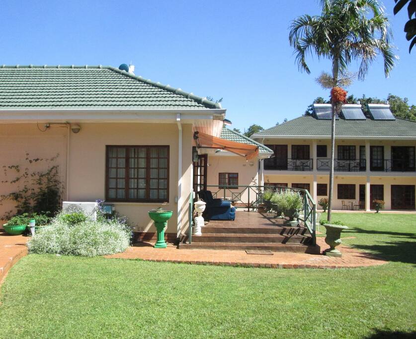 A view of the main house and apartments