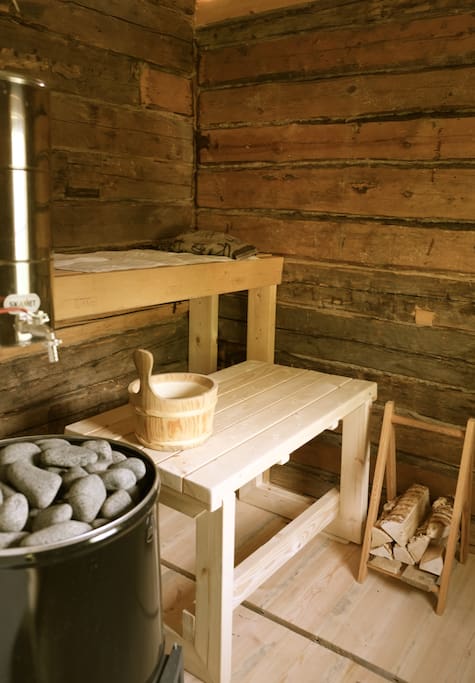 Sauna inside used only natural materials.