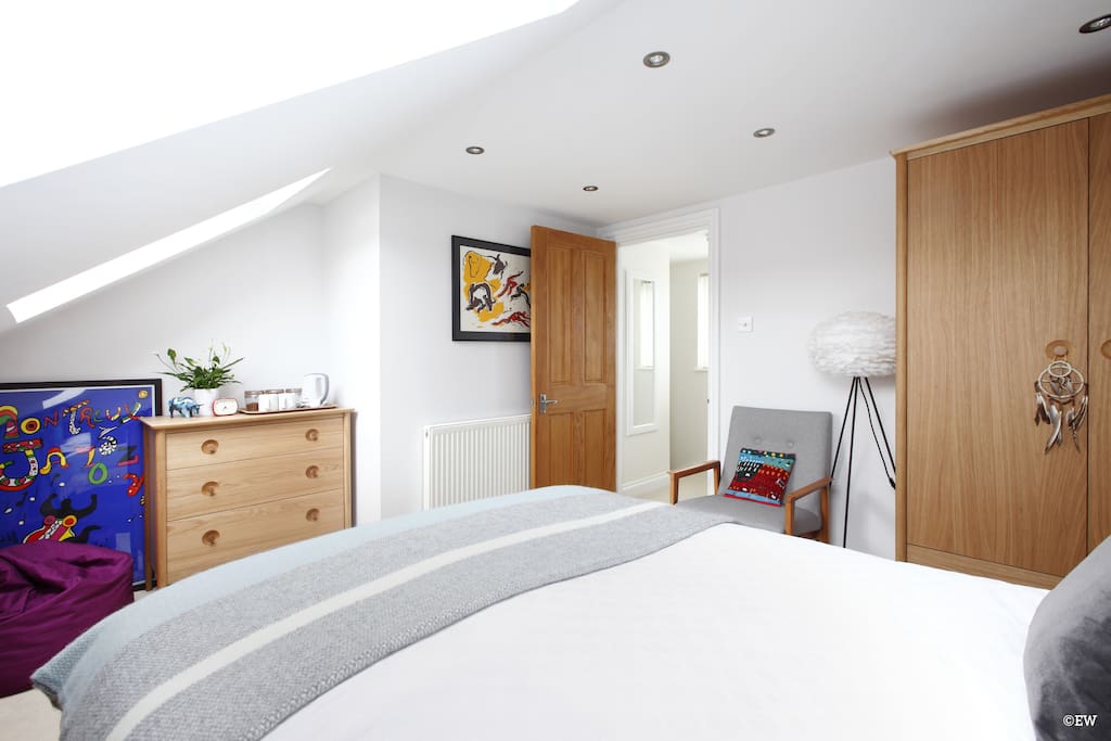 Bright comfortable loft room