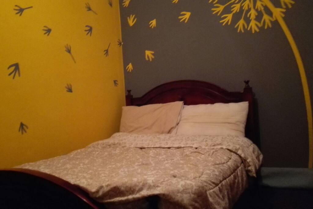The bed room.