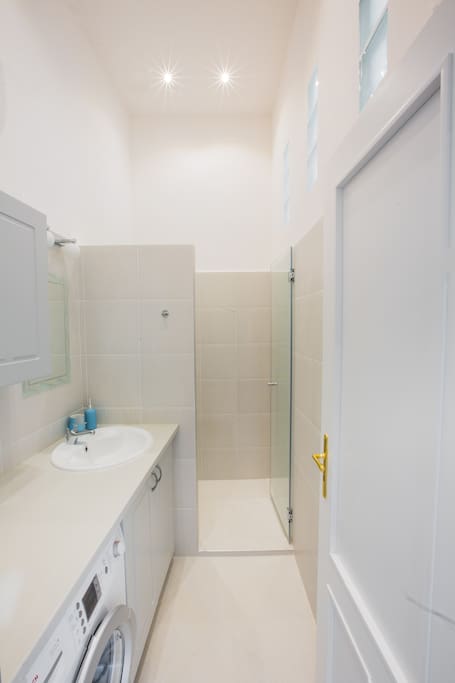 Bathroom - We have a shower a washing machine as well