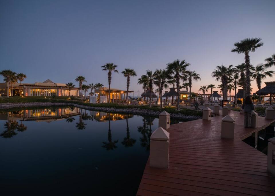 The resort at dusk.