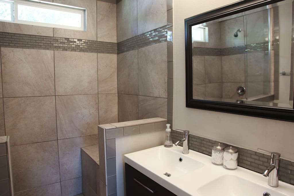 Private bathroom with large shower