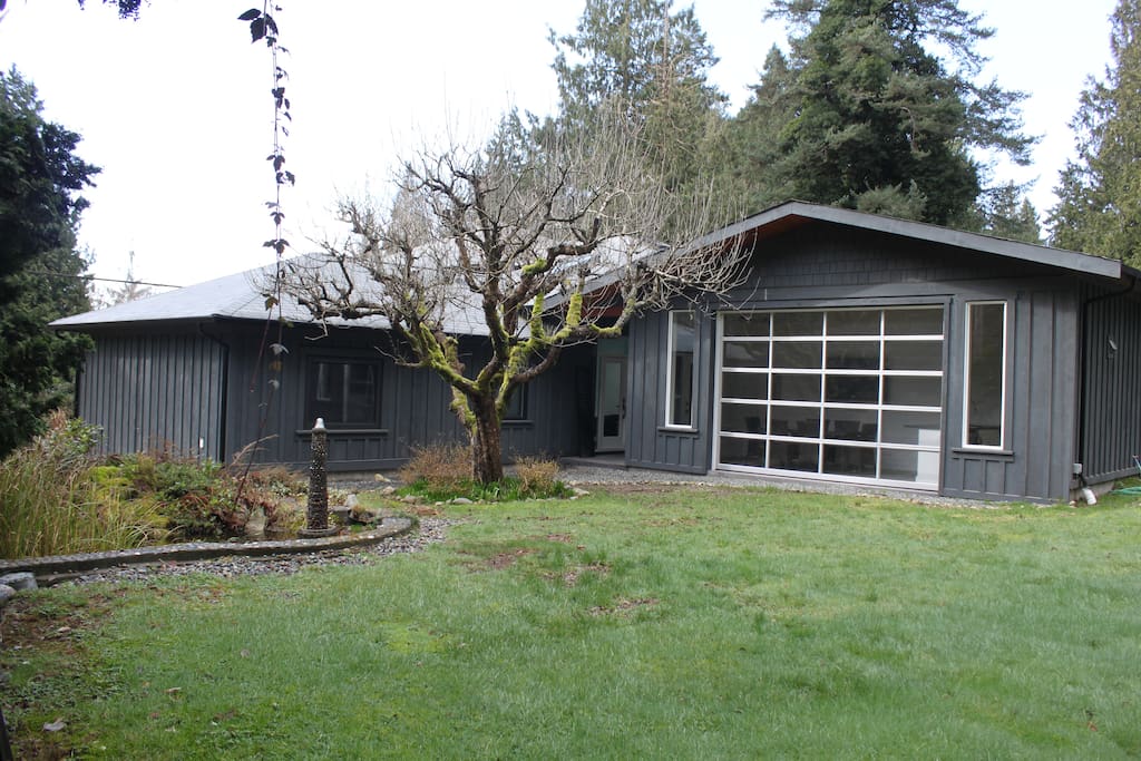 Back yard looking at second kitchen/BBQ area