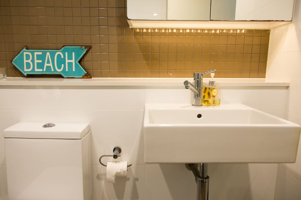 A private bathroom for your use; a generous shower, shampoo and conditioner, full sized mirror, and shaving mirror.