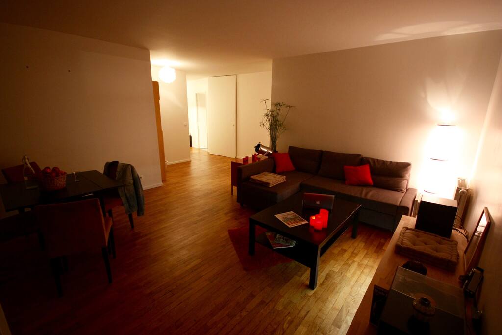 Cosy bright living room with view