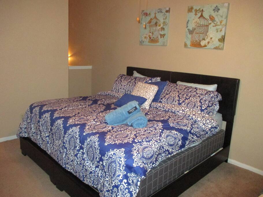 King size bed for comfort.