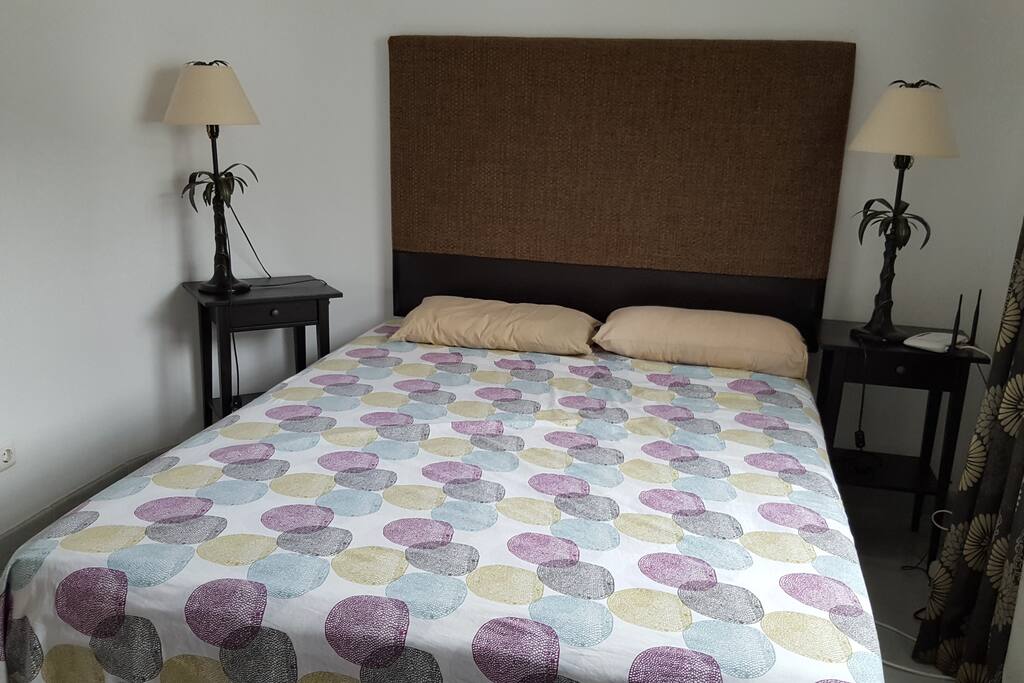 The suite (bedroom + bathroom)