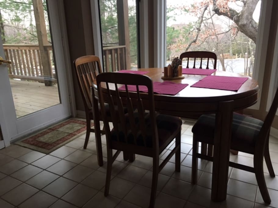 Bright dining area, open floor plan.