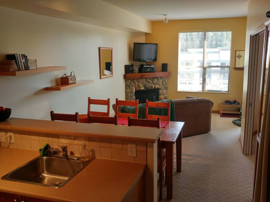 living area from the kitchen