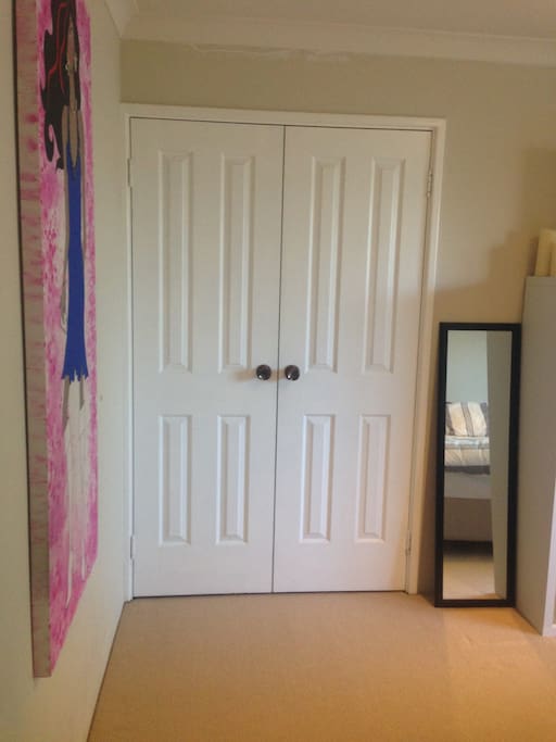 Wardrobe free for you to use, full length mirror too