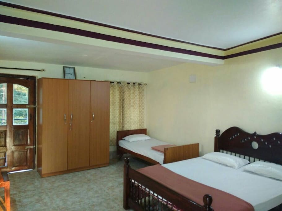 Bedroom at the top floor with attached sit out