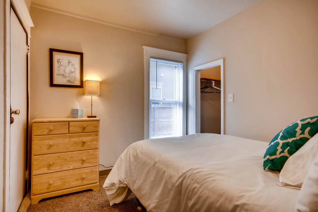 Double bed in second bedroom.
