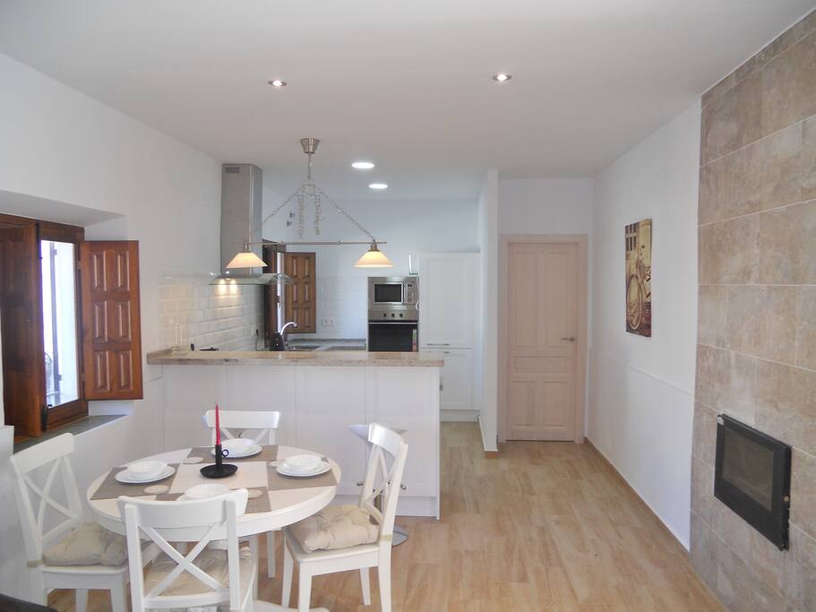 Dining area and kitchen