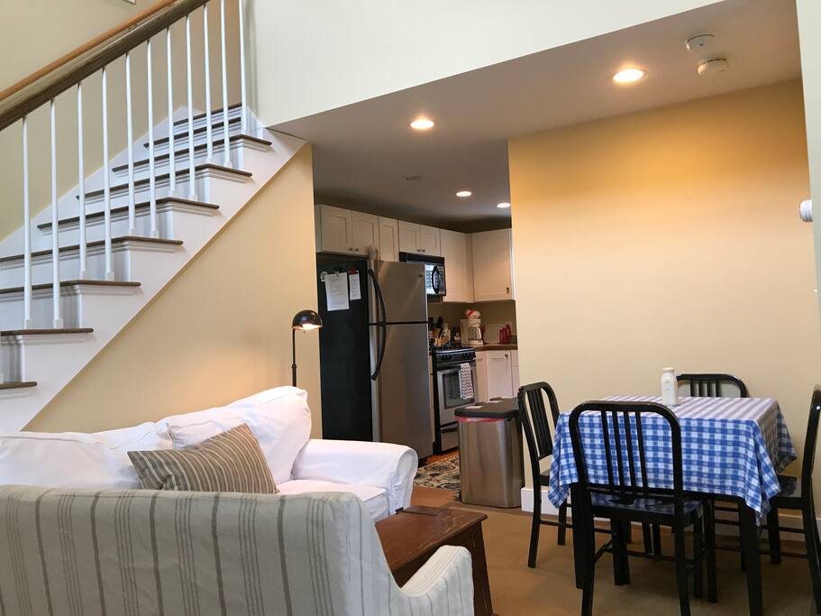 First floor living, kitchen, dining area