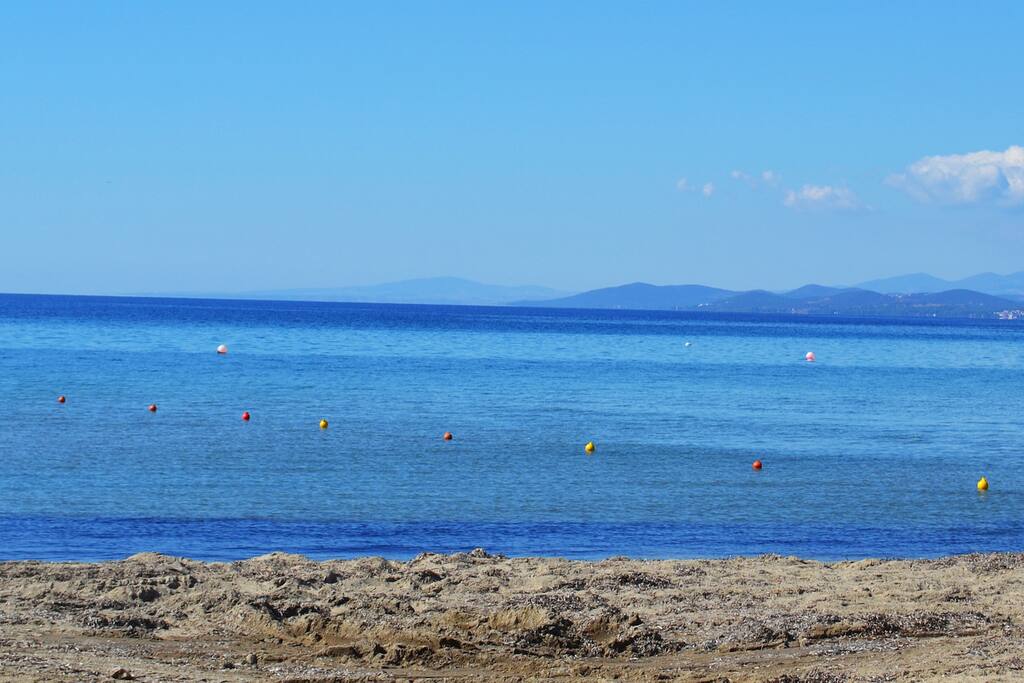 The beach in front of the house
