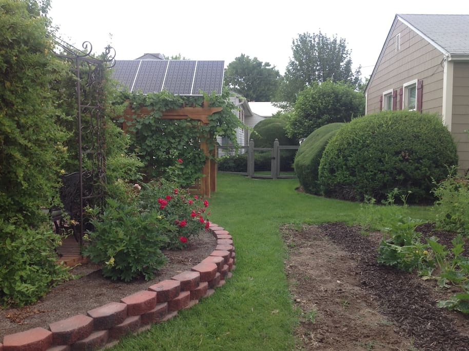 Rear Yard with Atrium and gardens.