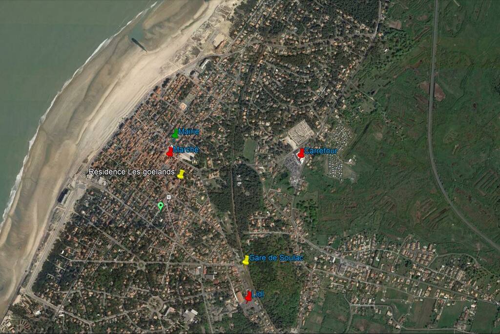 Proche de l’océan, commerces, marché, gare, restaurant...