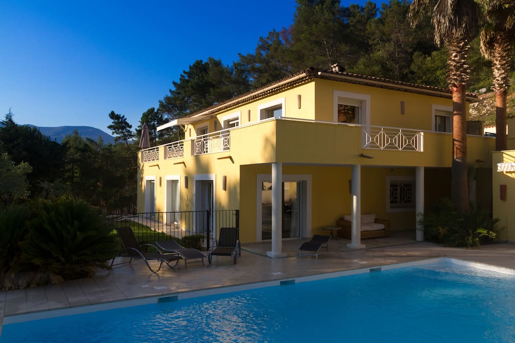 villa in the evening sun.