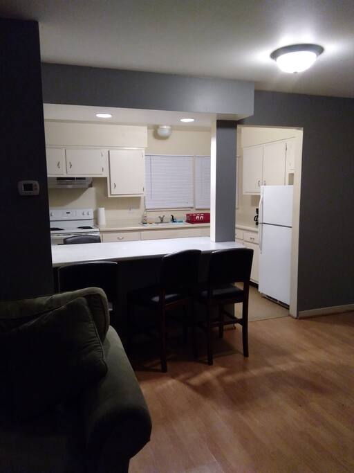 kitchen through living room