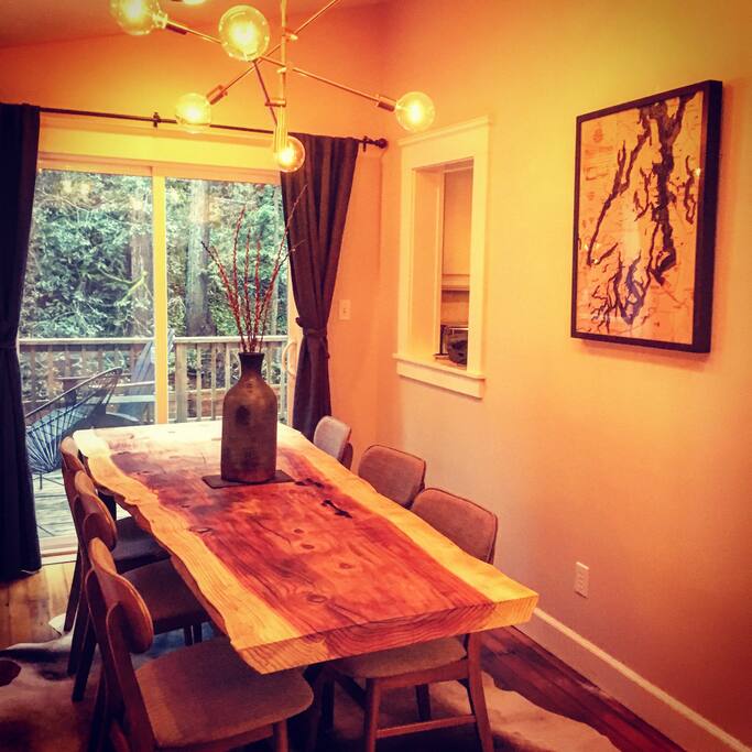 Custom Sequoia dining table/room
