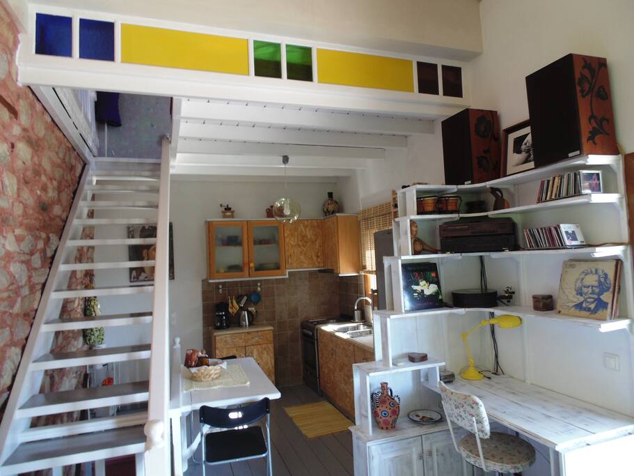 living room and kitchen
