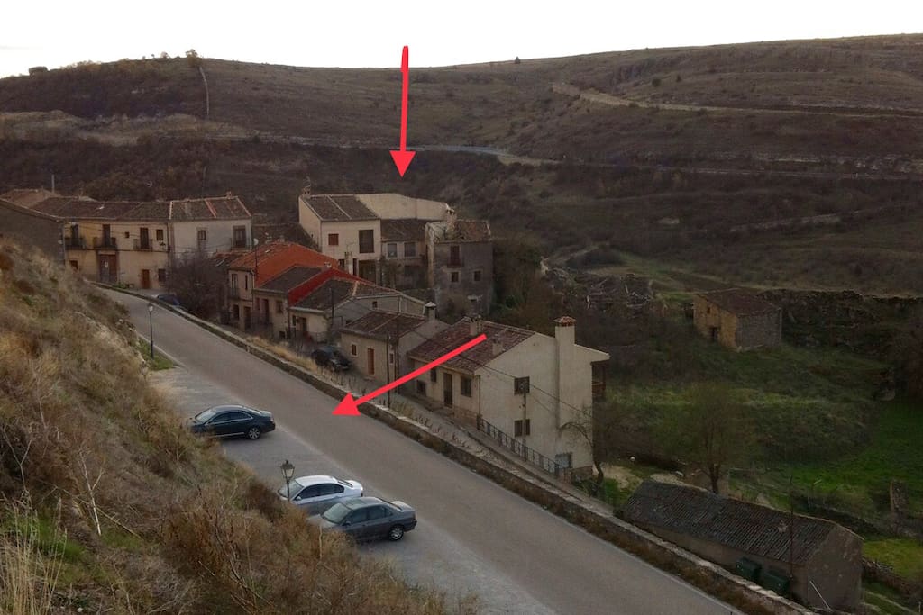 Ubicación de La Fragua.
Está señalado el parking que hay al lado de la casa.