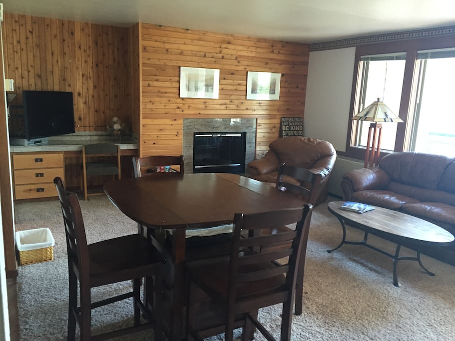 Cozy living space and dining area.
