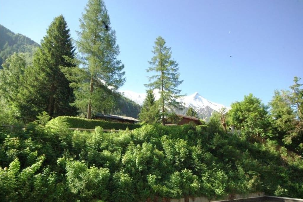 View of Mont Blanc from the main Balcony in spring