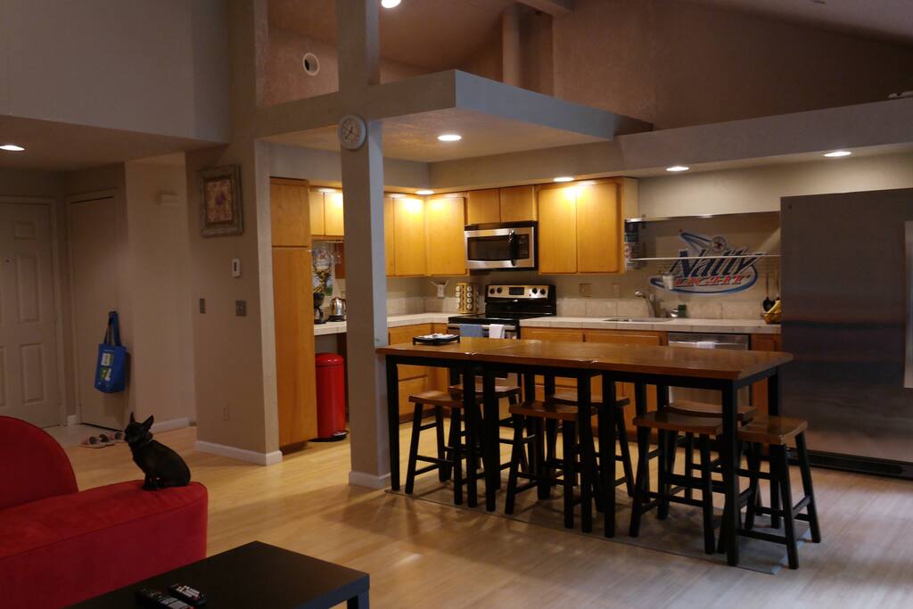 Kitchen with massive refridgerator