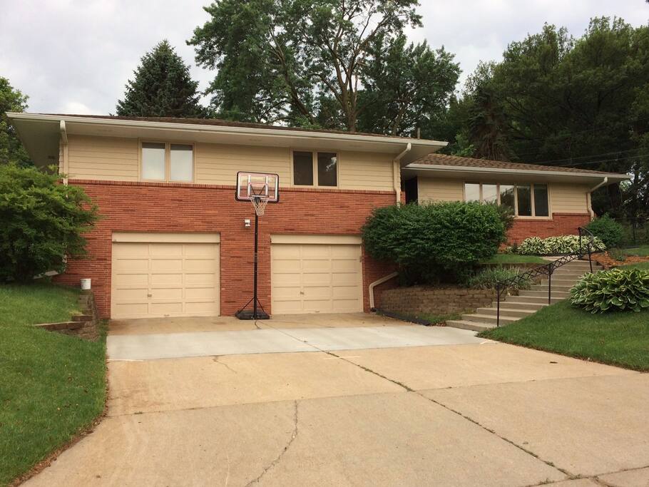 Front of the home. Guests will enter through the right garage using a keypad with a guest specific code.
