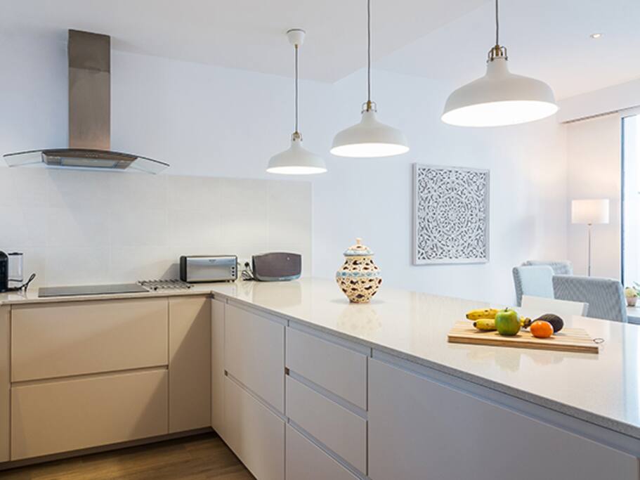 Fully equipped open kitchen