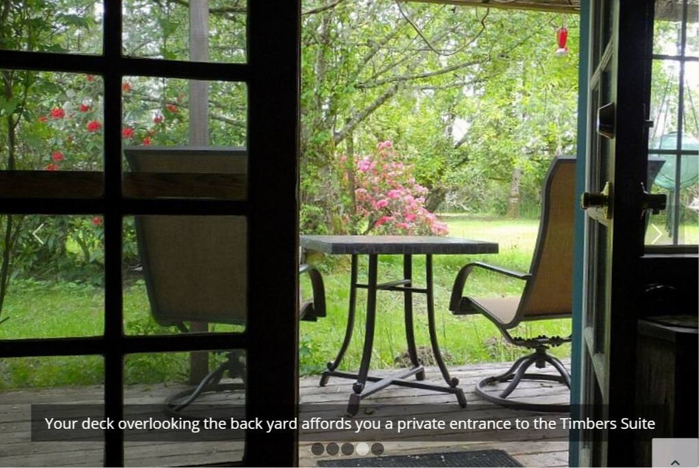 Your private deck with the Timbers Suite