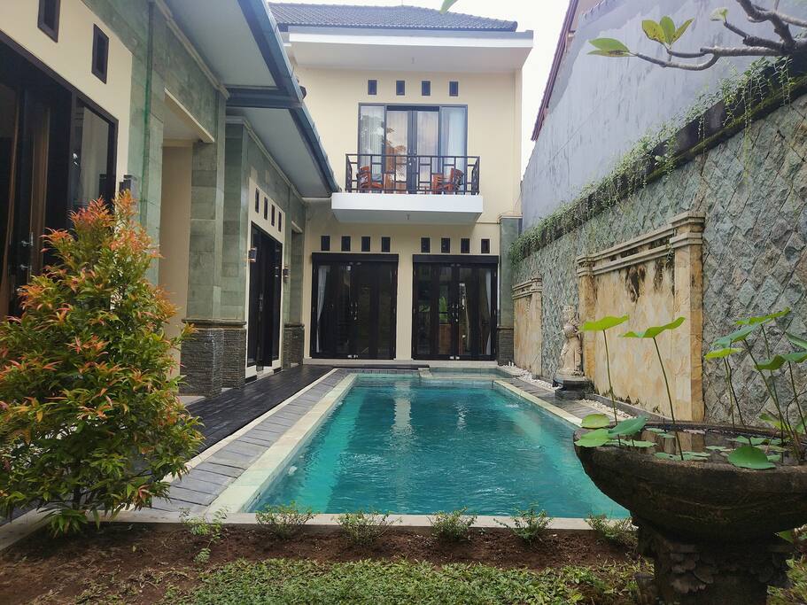 Pool is bigger than usual, about 12 meters