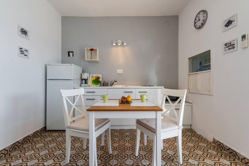 The kitchen area
