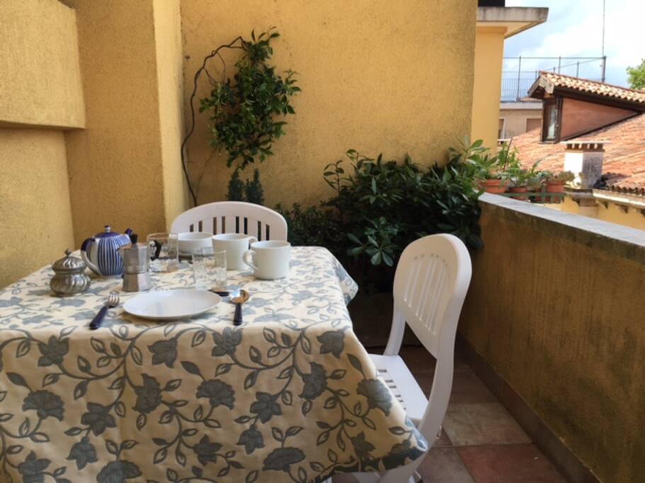 the table on the terrace