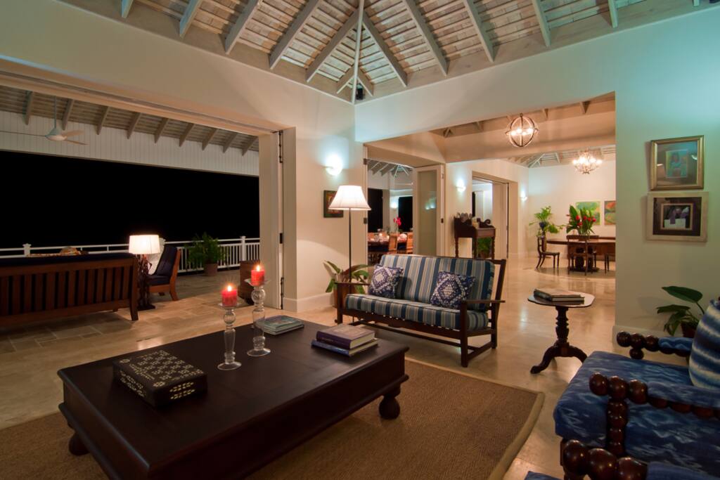 ... generously furnished with multiple sitting areas ...