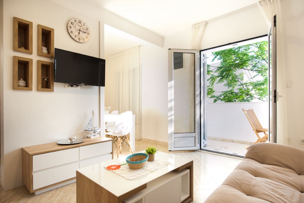 Living room with balcony