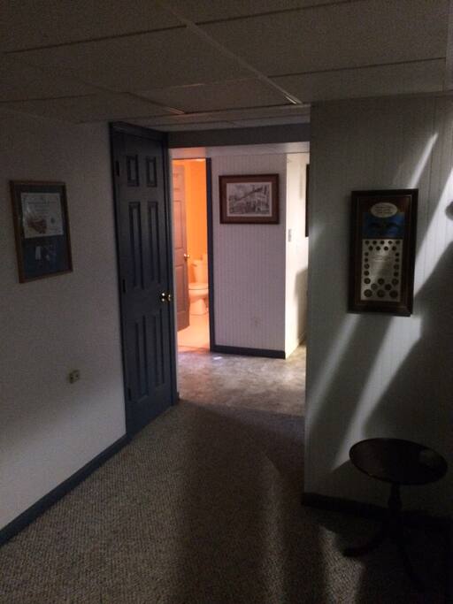 View from hallway to bathroom