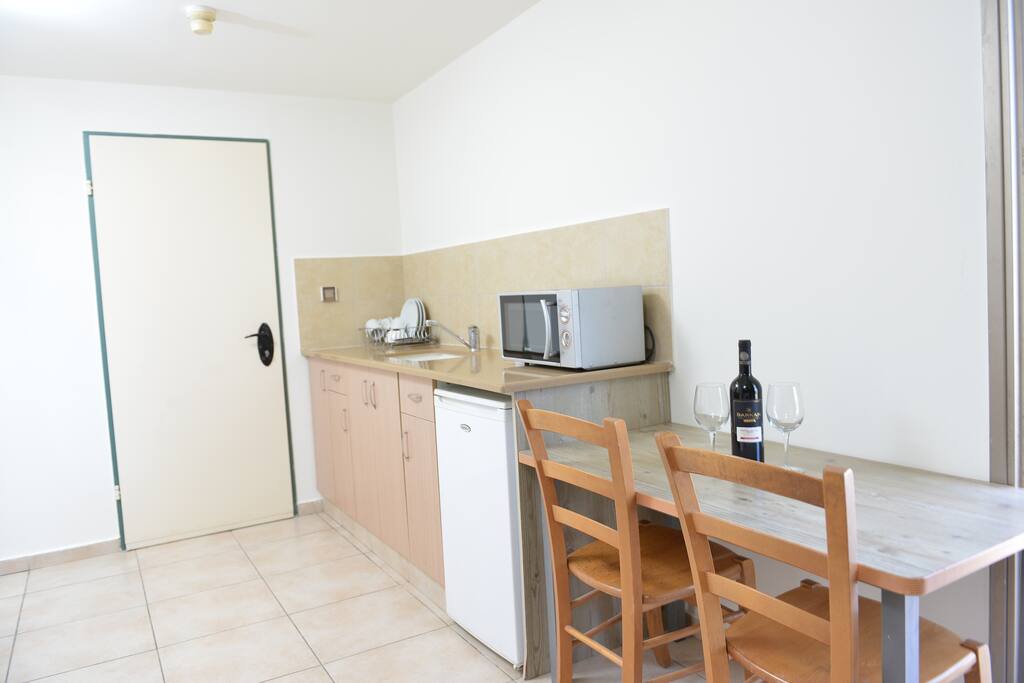 Kitchenette and seating area