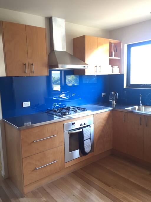 Kitchen with view over rear decking